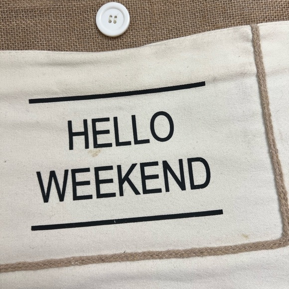 Jute Beach Tote for Women, Reusable Grocery Shopping Bag with Handle - Picture 6 of 7